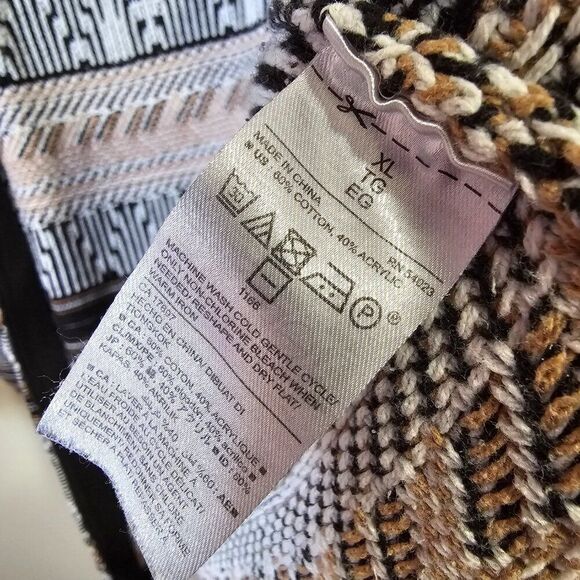 EUC OLD NAVY TRIBAL PATTERN OPEN LONG CARDIGAN BOHO SIZE XL - Picture 9 of 12